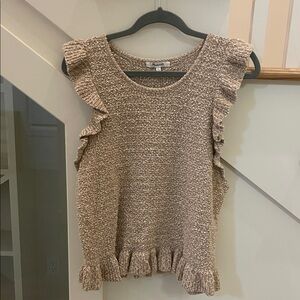 Madewell Women's Ruffle Knit Sweater Top - Tan